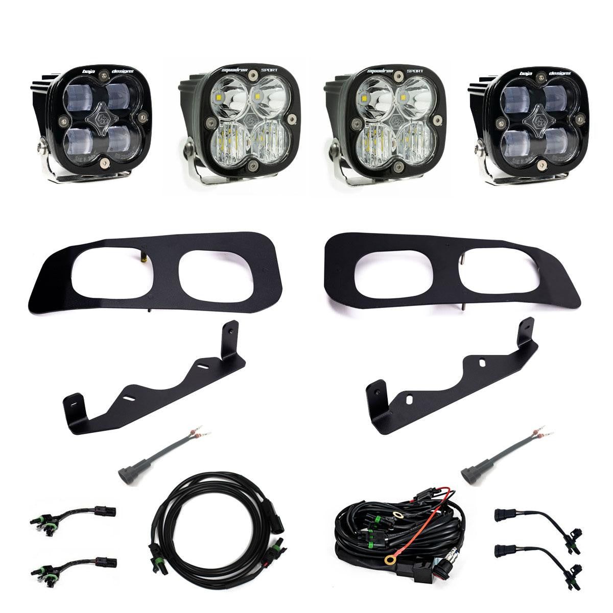 Ford Squadron SAE/Squadron Sport Dual Fog Pocket Light Kit - Ford 2023-2025 F-250/350 Super Duty