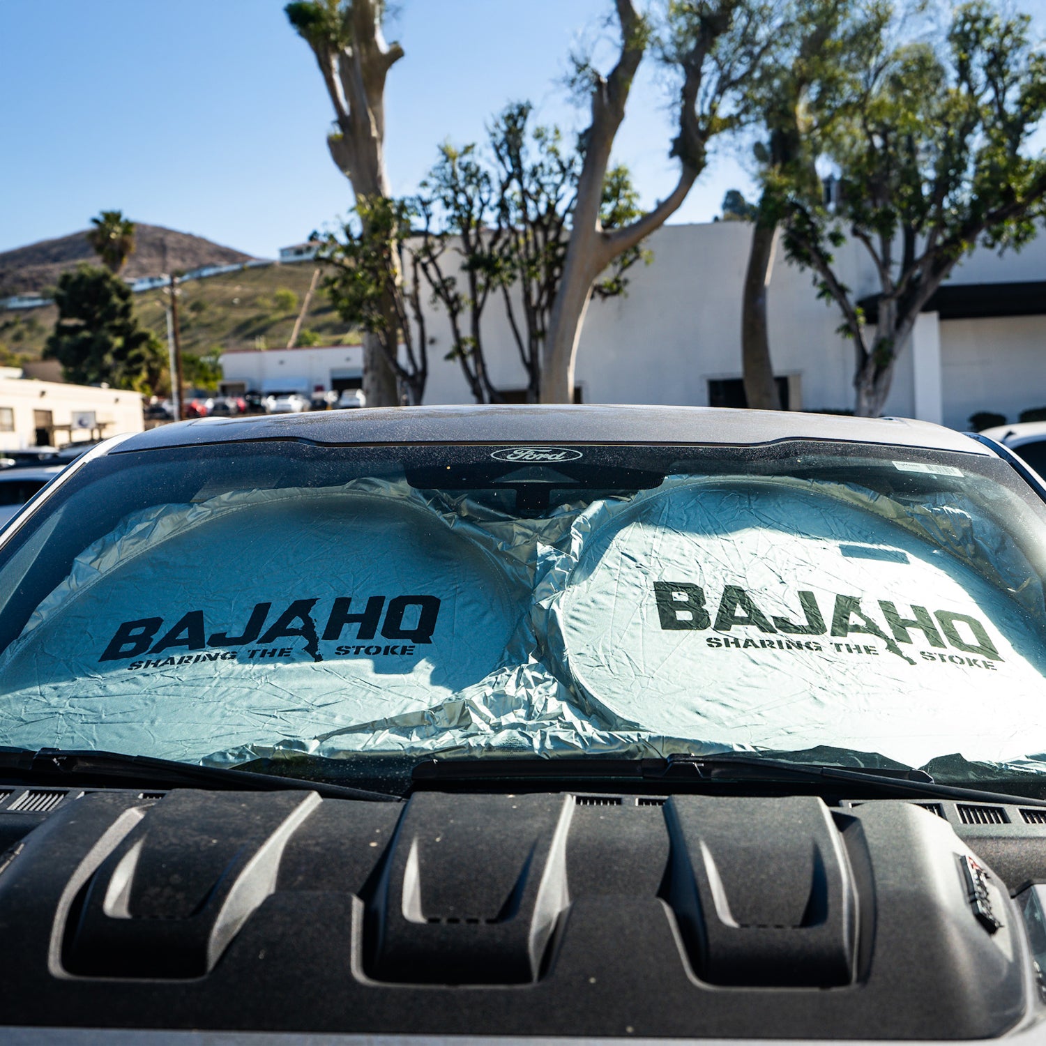 Baja HQ Sharing the Stoke Universal Car Windshield Sunshade - Silver