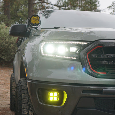 Ford Squadron SAE Fog Pocket Light Kit - Ford 2019-2023 Ranger; 2021-2025 Bronco NOTE: w/ OE Plastic Bumper