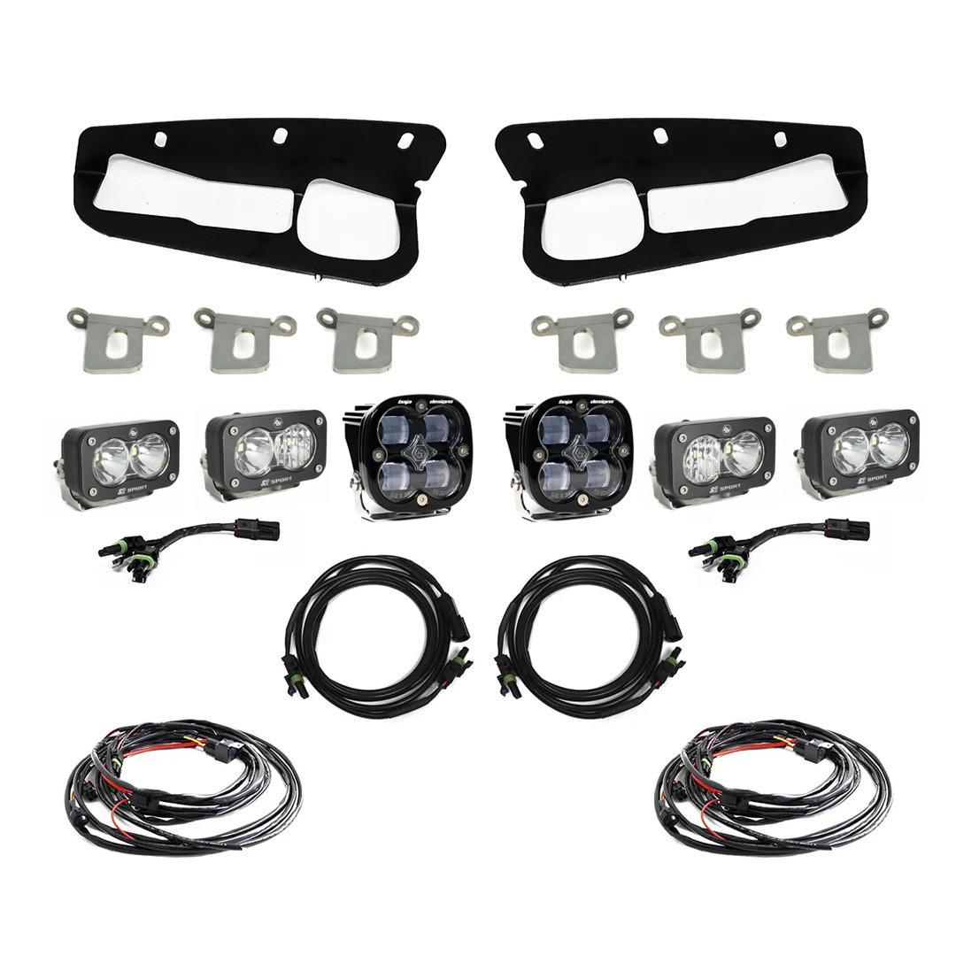 Ford Squadron SAE/Dual S2 Sport Steel Bumper Fog Pocket Light Kit - Ford 2021-2025 Bronco; 2022-2025 Bronco Raptor; NOTE: w/ OE Steel Bumper