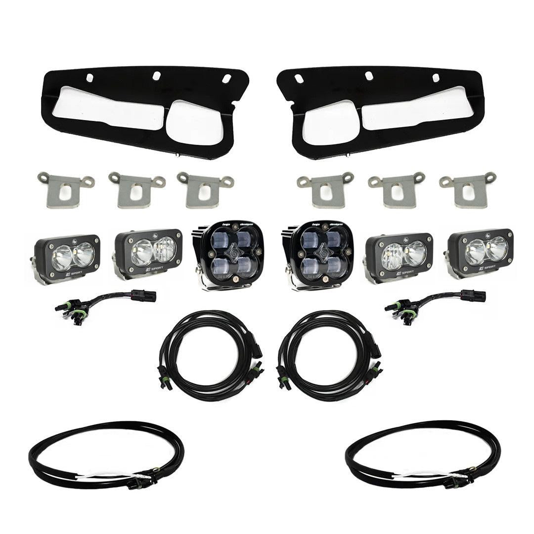 Ford Squadron SAE/Dual S2 Sport Steel Bumper Fog Pocket Light Kit - Ford 2021-2025 Bronco; 2022-2025 Bronco Raptor; NOTE: w/ OE Steel Bumper
