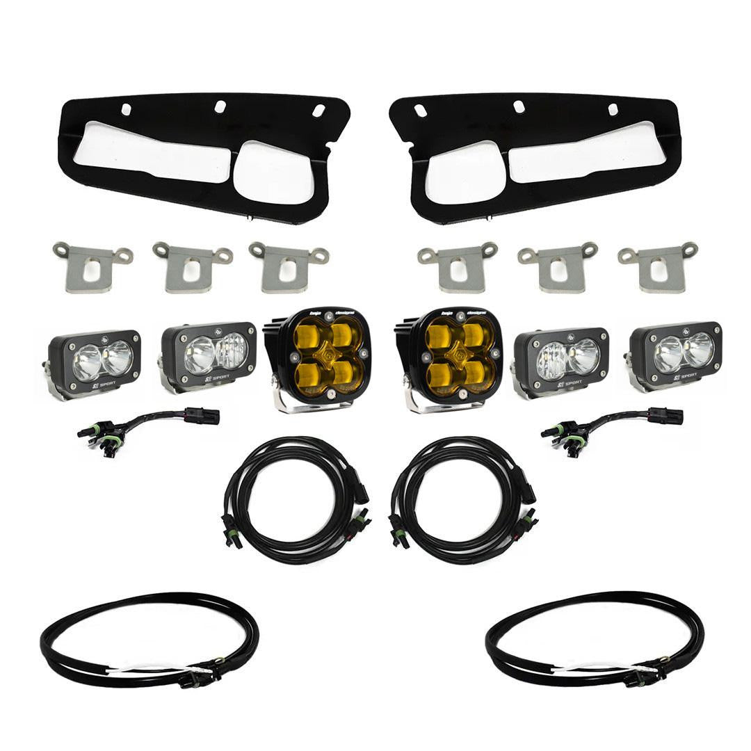 Ford Squadron SAE/Dual S2 Sport Steel Bumper Fog Pocket Light Kit - Ford 2021-2025 Bronco; 2022-2025 Bronco Raptor; NOTE: w/ OE Steel Bumper