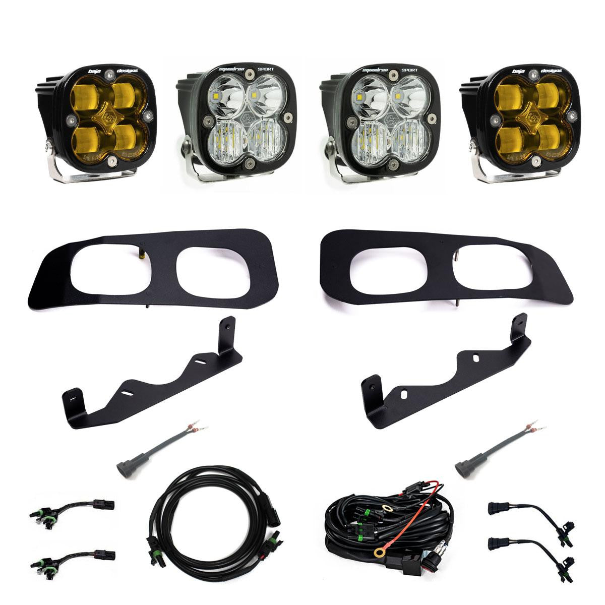 Ford Squadron SAE/Squadron Sport Dual Fog Pocket Light Kit - Ford 2023-2025 F-250/350 Super Duty