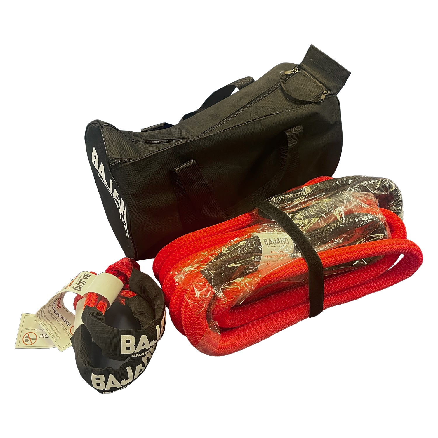 Baja HQ 3pc Off Road Kinetic Recovery Rope Kit